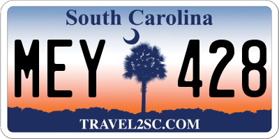 SC license plate MEY428