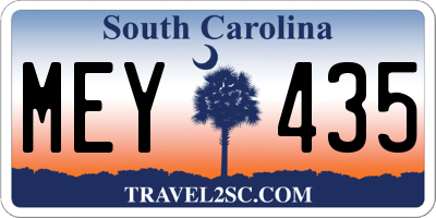 SC license plate MEY435