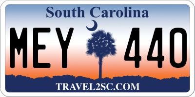 SC license plate MEY440