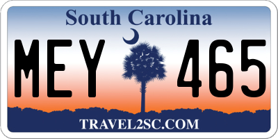 SC license plate MEY465