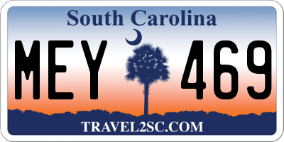 SC license plate MEY469