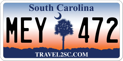 SC license plate MEY472