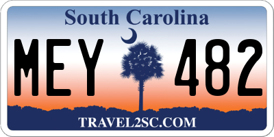 SC license plate MEY482