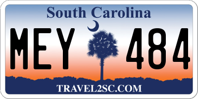 SC license plate MEY484