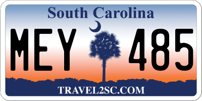 SC license plate MEY485