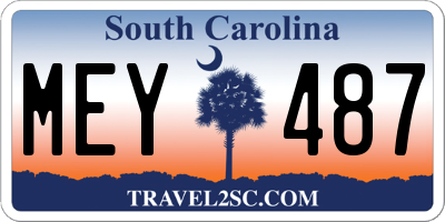 SC license plate MEY487