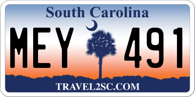 SC license plate MEY491