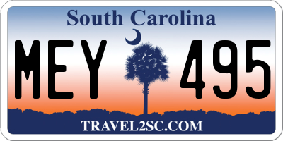 SC license plate MEY495