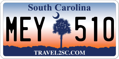 SC license plate MEY510