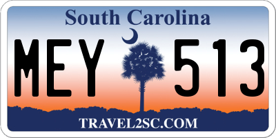 SC license plate MEY513