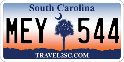 SC license plate MEY544