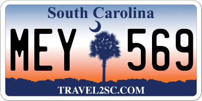 SC license plate MEY569