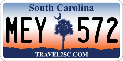 SC license plate MEY572