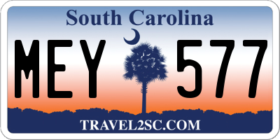 SC license plate MEY577