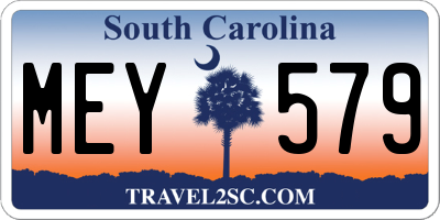 SC license plate MEY579