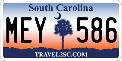 SC license plate MEY586