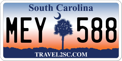 SC license plate MEY588