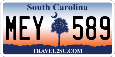 SC license plate MEY589