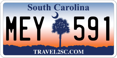 SC license plate MEY591