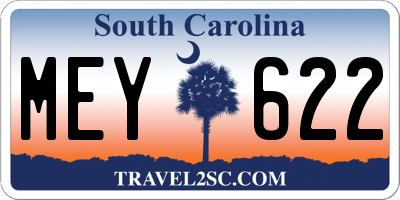 SC license plate MEY622