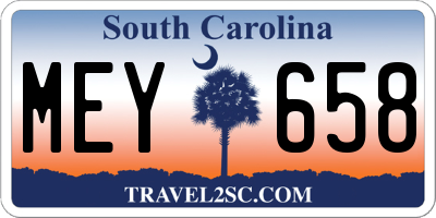 SC license plate MEY658