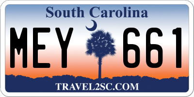 SC license plate MEY661