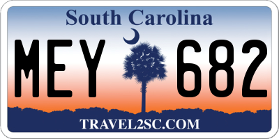 SC license plate MEY682