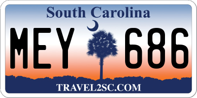 SC license plate MEY686