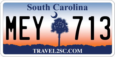 SC license plate MEY713
