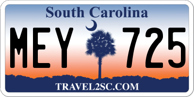 SC license plate MEY725