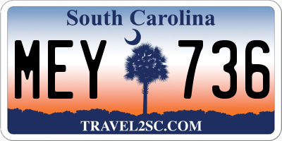 SC license plate MEY736