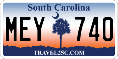 SC license plate MEY740