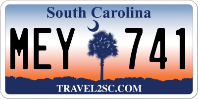 SC license plate MEY741