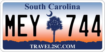 SC license plate MEY744