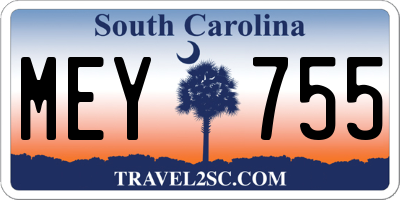SC license plate MEY755