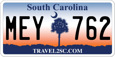 SC license plate MEY762