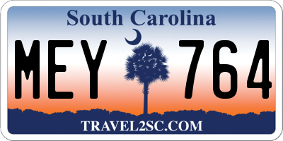 SC license plate MEY764