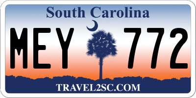 SC license plate MEY772