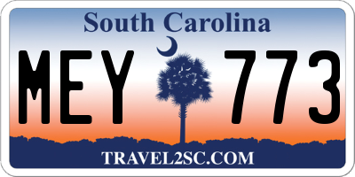 SC license plate MEY773