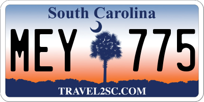 SC license plate MEY775