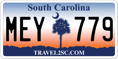 SC license plate MEY779