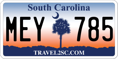 SC license plate MEY785