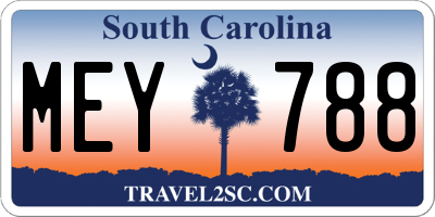 SC license plate MEY788