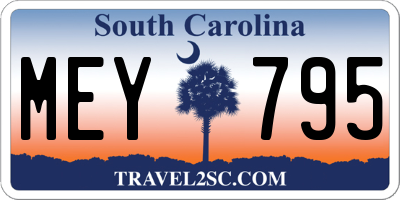 SC license plate MEY795