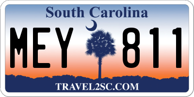 SC license plate MEY811