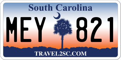 SC license plate MEY821