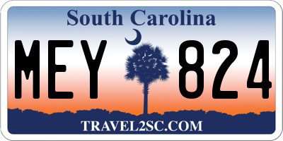 SC license plate MEY824