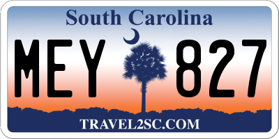 SC license plate MEY827