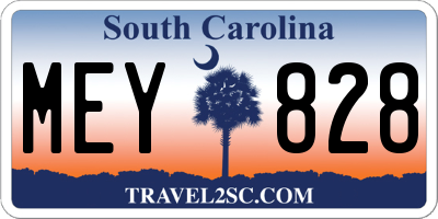 SC license plate MEY828