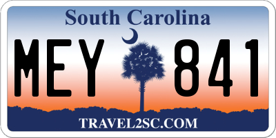 SC license plate MEY841